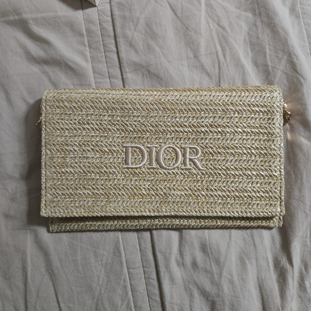 Dior Beige Woven Clutch